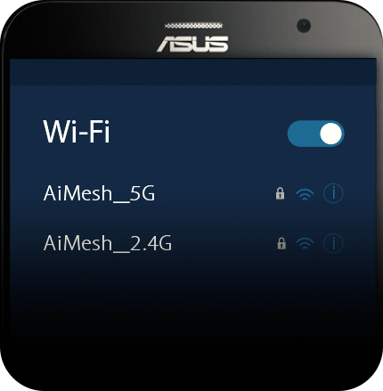 Le système Wi-Fi AiMesh AC1750 offre la possibilité de sélectionner un seul SSID pour pour votre réseau domestique ou plusieurs SSID pour chaque bande de fréquence.